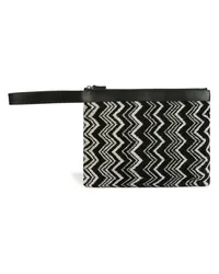 Missoni Home Keith Clutch mit Zickzackmuster Schwarz