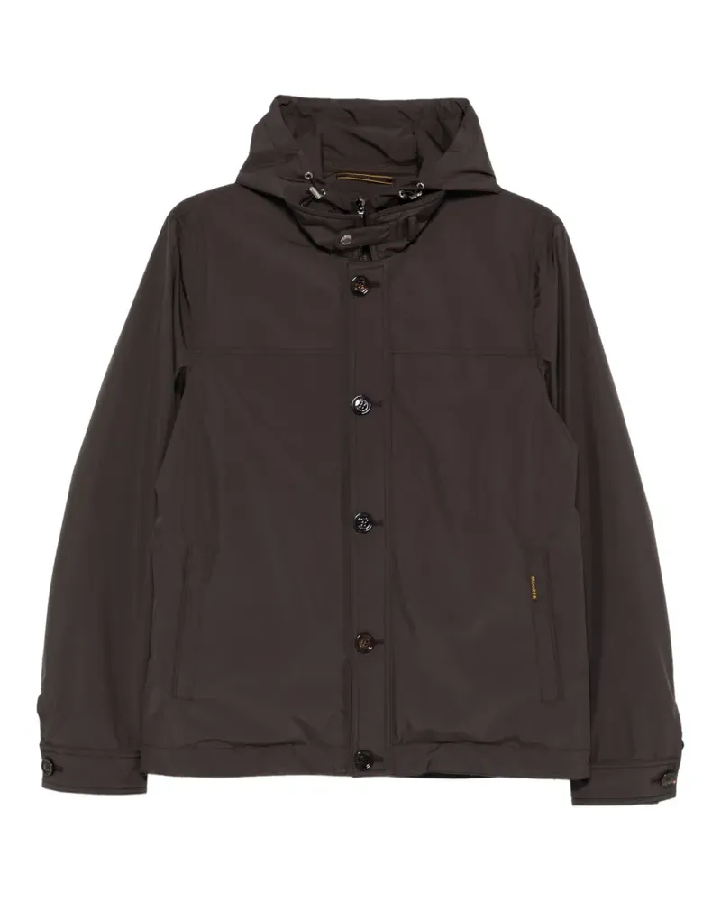 MOORER Geknöpfte Kapuzenjacke - Braun Braun