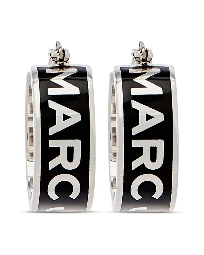 Marc Jacobs The Button Emaille-Creolen mit Logo - Silber Silber