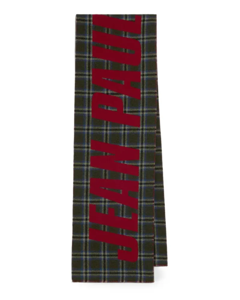 Jean Paul Gaultier Schal mit Logo-Intarsie - Grün Grün