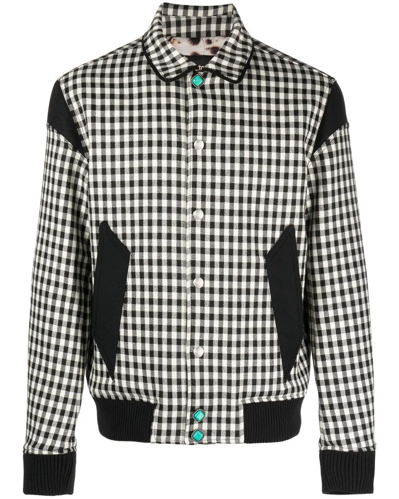 Roberto Cavalli Jacke mit Vichy-Karo - Schwarz Schwarz
