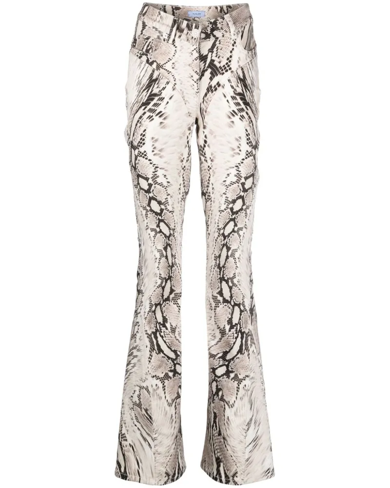Thierry Mugler Ausgestellte Hose mit Schlangen-Effekt - Nude Nude
