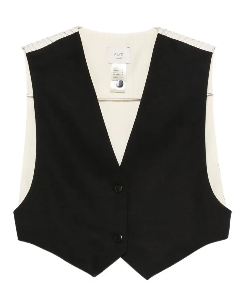 ALYSI pinstripe-pattern button-fastening waistcoat - Schwarz Schwarz
