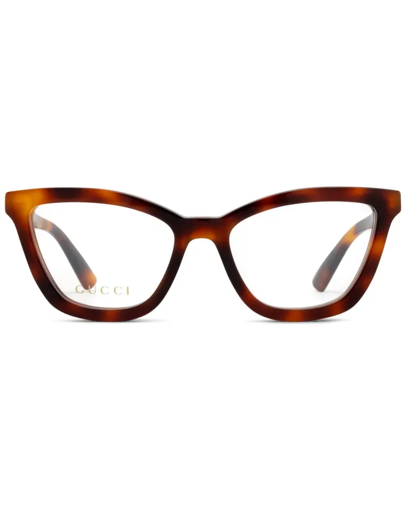 Gucci Brille mit GG-Schild - Braun Braun