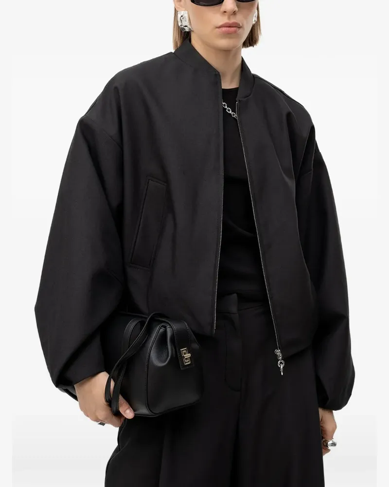 HUGO BOSS oversized zip-up bomber jacket - Schwarz Schwarz
