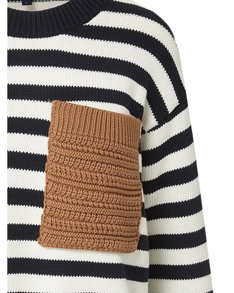Veronica Beard Emile striped-pattern long-sleeve sweater - Blau Blau