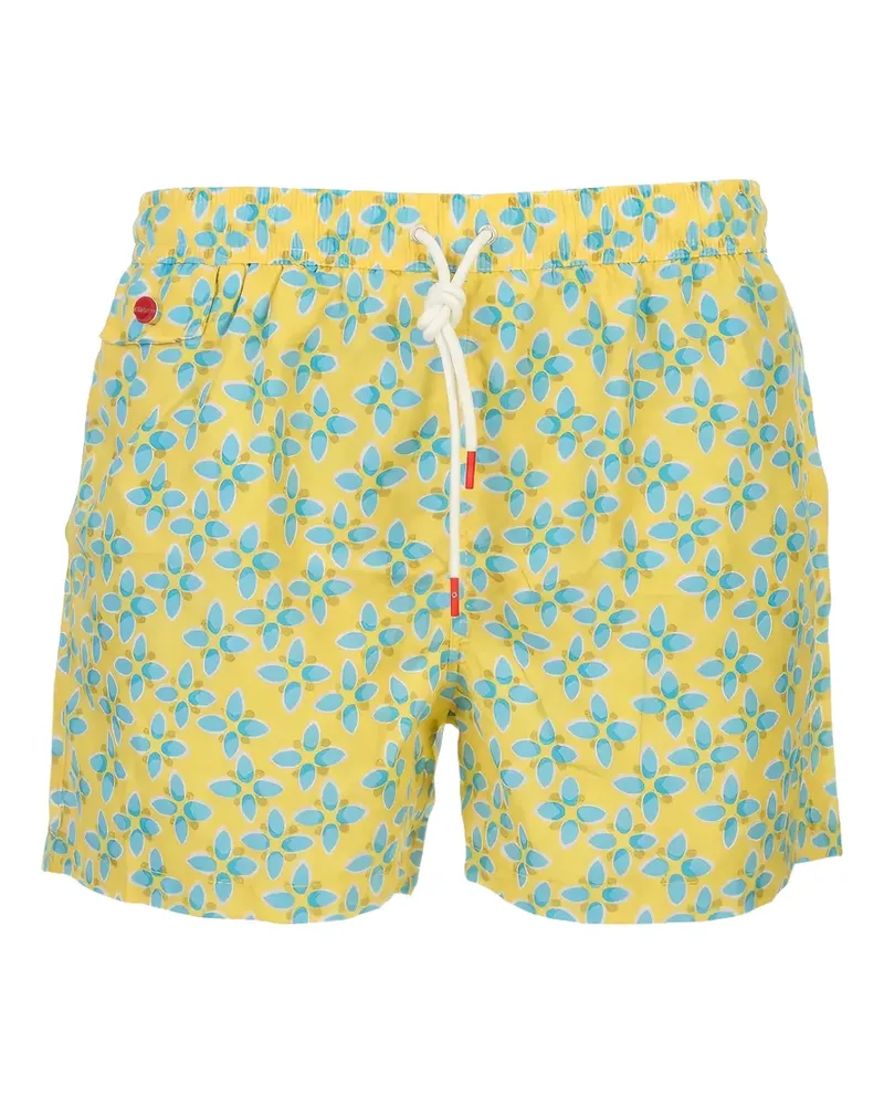 Kiton floral-print swim shorts - Gelb Gelb