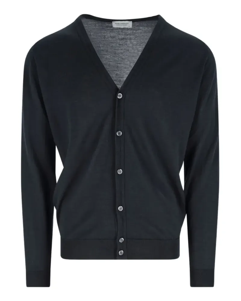 John Smedley Cardigan mit V-Ausschnitt - Schwarz Schwarz