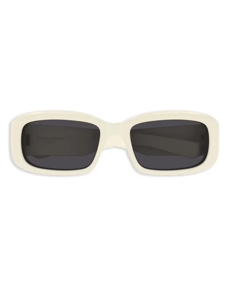 Saint Laurent Sonnenbrille mit eckigem Gestell - Nude Nude