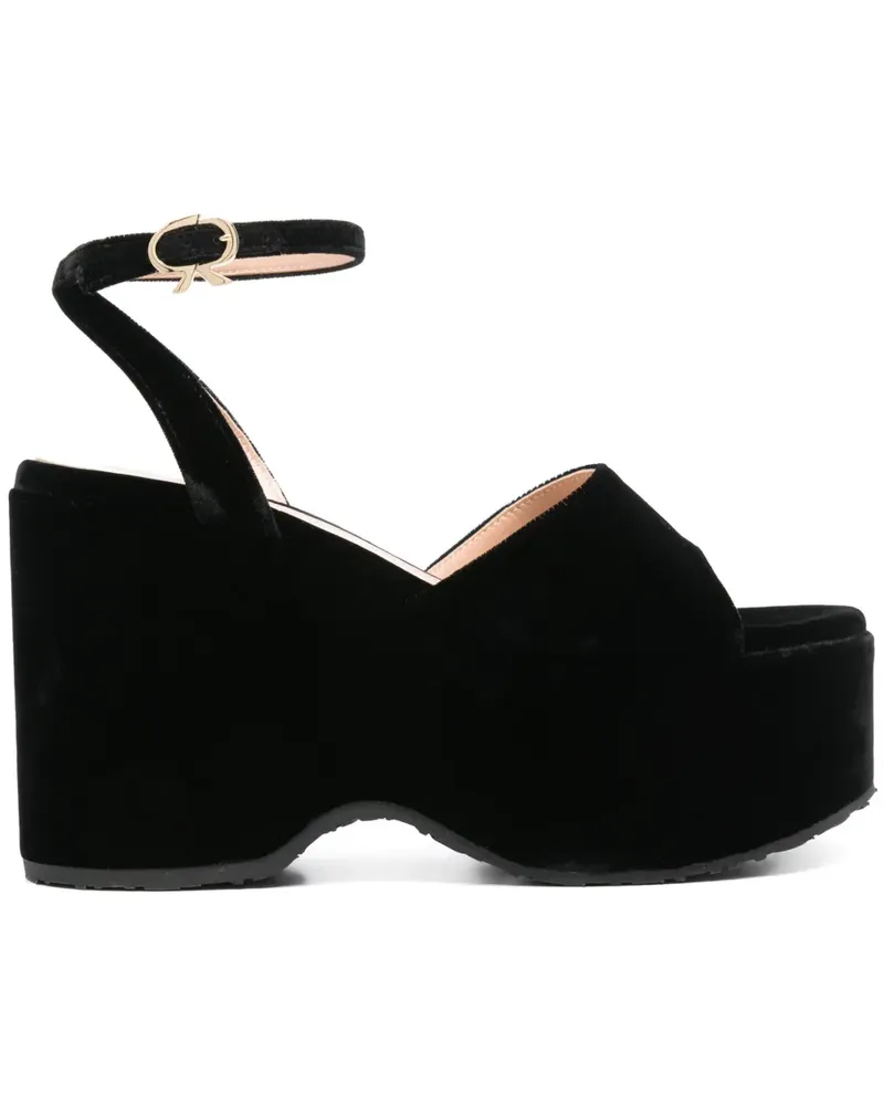 Gianvito Rossi Samt-Sandalen 105mm - Schwarz Schwarz