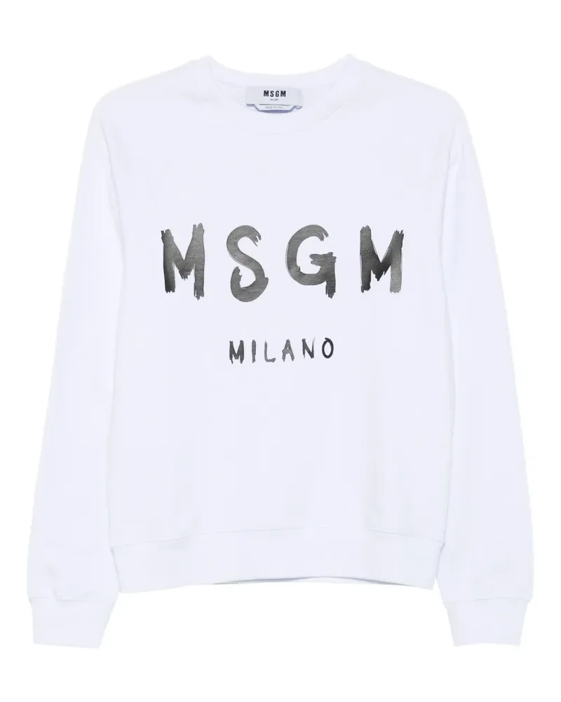 MSGM Sweatshirt mit Logo-Print - Weiß Weiß