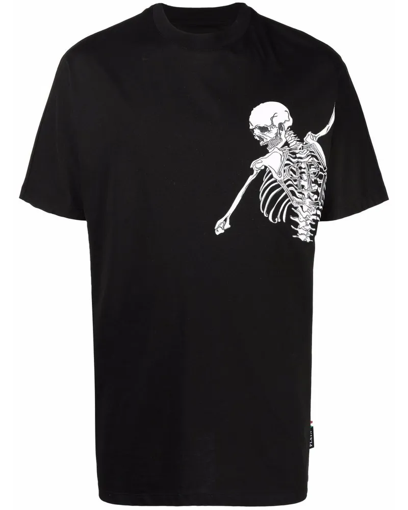 Philipp Plein T-Shirt mit Skelett-Print - Schwarz Schwarz