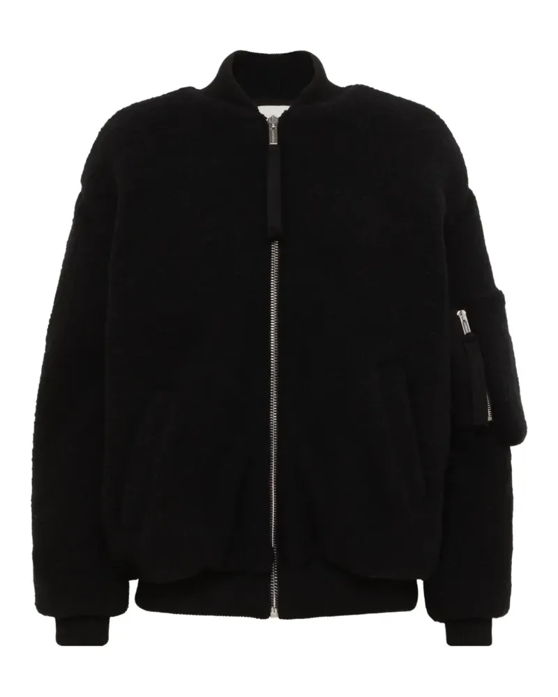 Laneus Bomberjacke aus Bouclé-Strick - Schwarz Schwarz