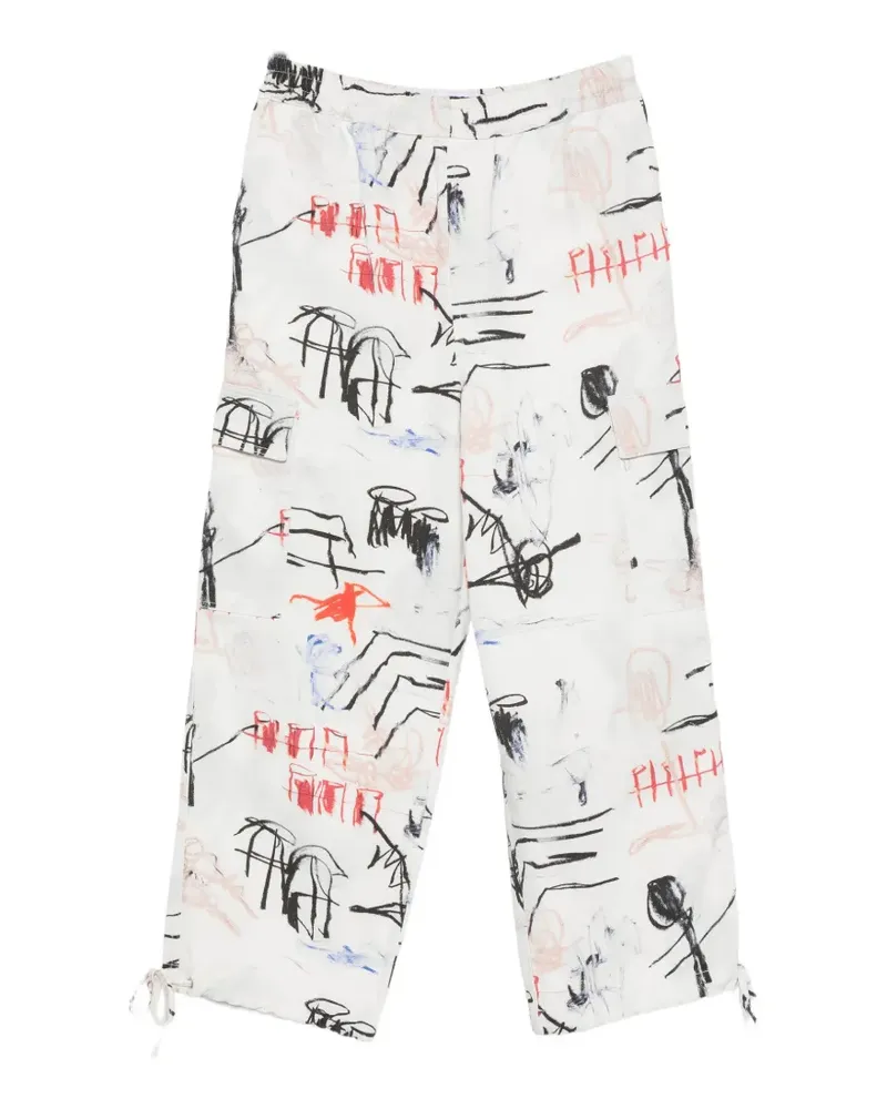 Études Studio x Julian Farade Forum graphic-print cargo pants - Weiß Weiß