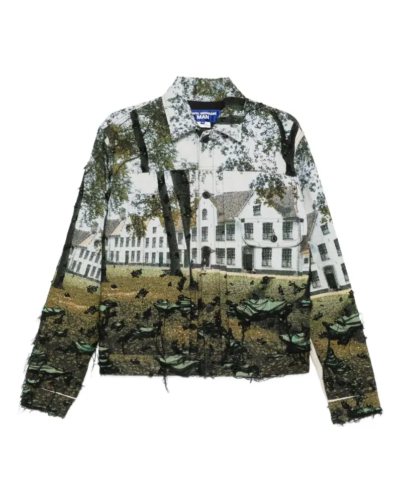 Junya Watanabe long-sleeve print overshirt - Grün Grün