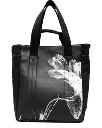 Y-3 Handtasche mit Blumenapplikation Schwarz