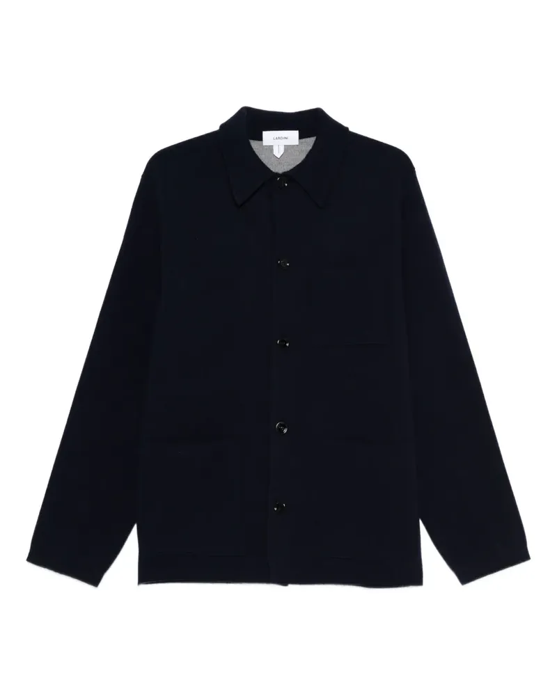LARDINI Cardigan mit aufgesetzten Taschen - Blau Blau
