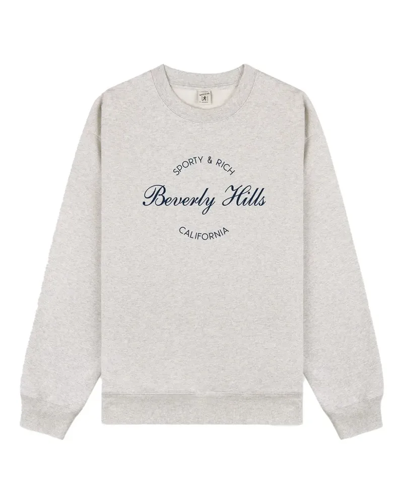 SPORTY & RICH Beverly Script logo-embroidered sweatshirt - Grau Grau