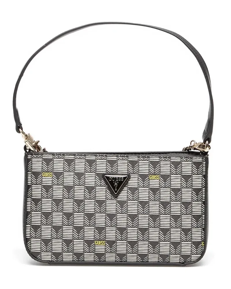Guess Mini G Wave Schultertasche mit Logo-Schild - Schwarz Schwarz
