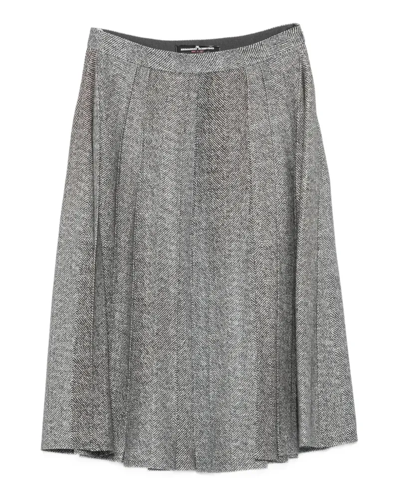 Ermanno Scervino herringbone-pattern pleated midi skirt - Grau Grau