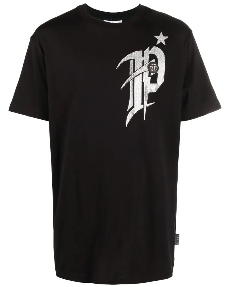 Philipp Plein T-Shirt mit Logo-Print - Schwarz Schwarz