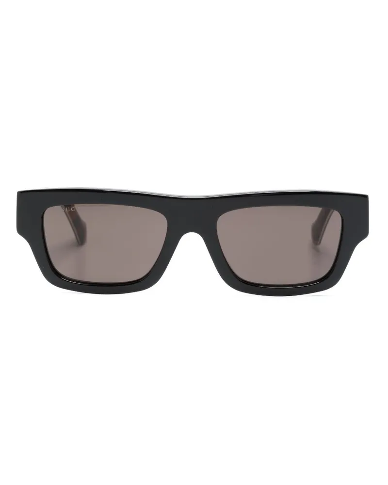 Gucci Sonnenbrille mit eckigem Gestell - Schwarz Schwarz