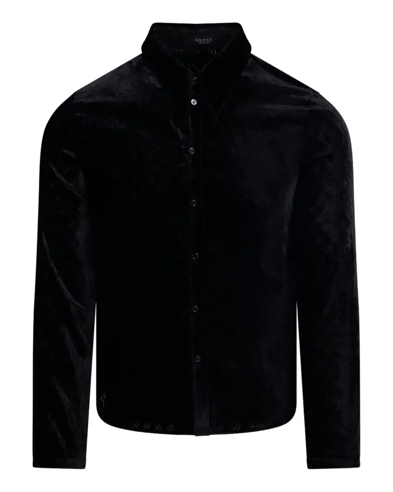 Gucci Hemd aus Samt - Schwarz Schwarz