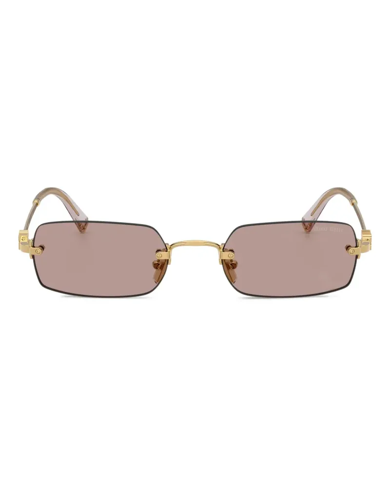 Miu Miu Sonnenbrille mit eckigem Gestell - Gold Gold