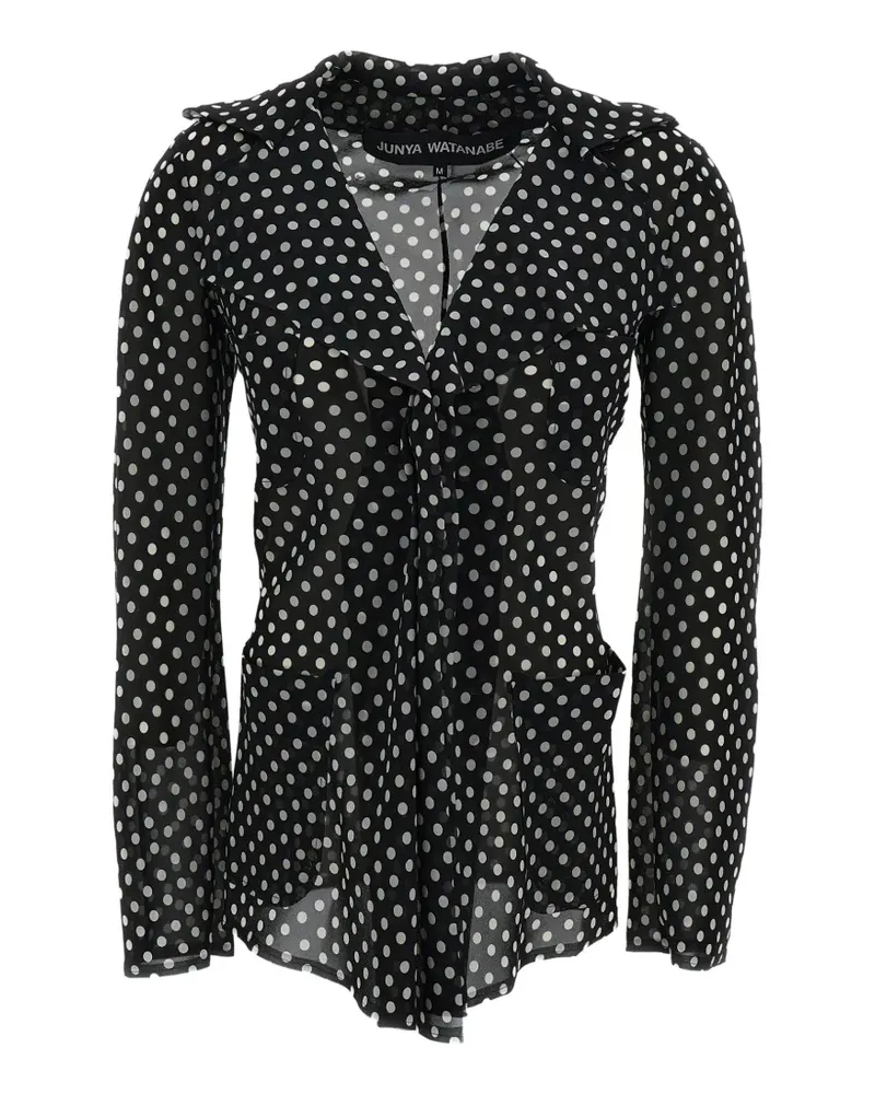Junya Watanabe polka-dot sheer shirt - Schwarz Schwarz