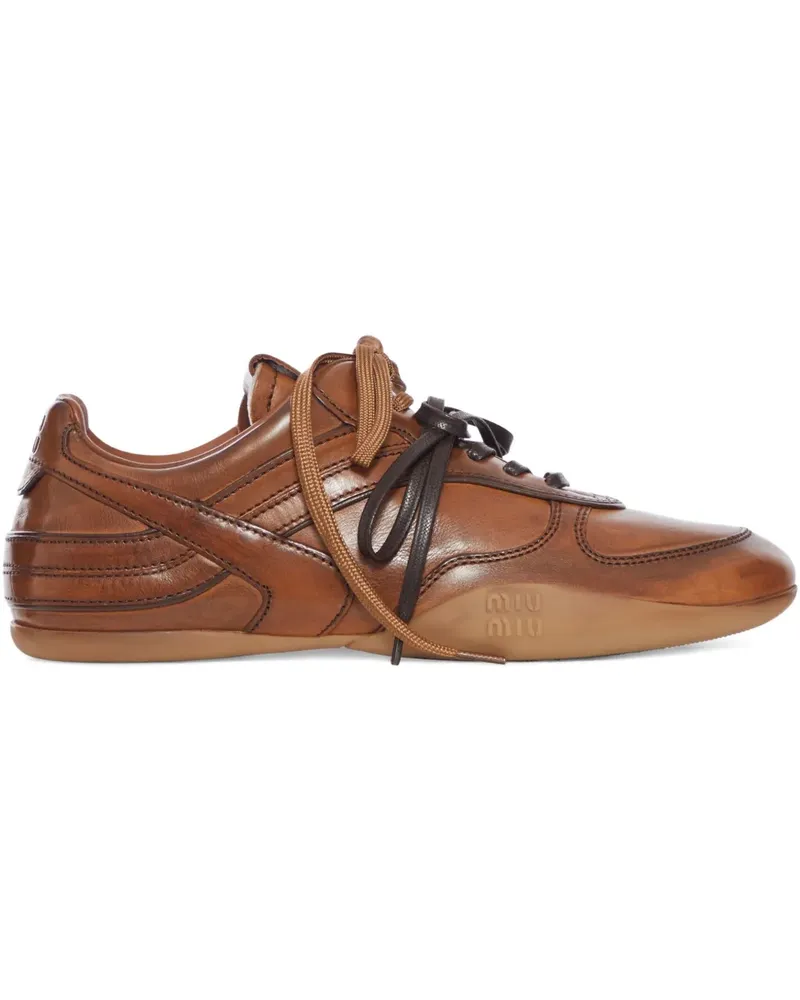 Miu Miu Sneakers aus Leder - Braun Braun