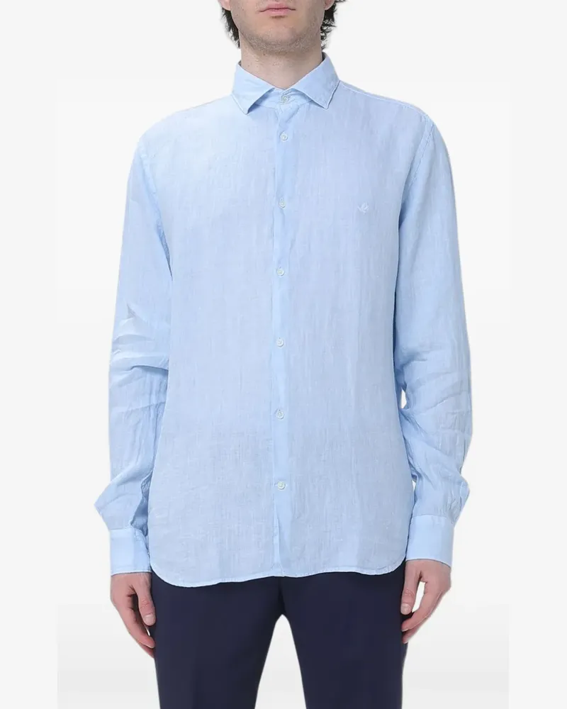 Brooksfield Hemd aus Leinen - Blau Blau