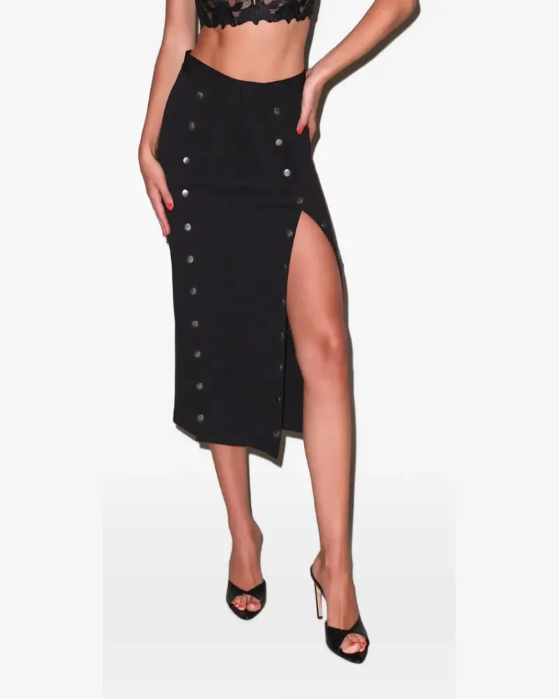 Fleur Du Mal Undo Me Midirock mit Schlitz - Schwarz Schwarz