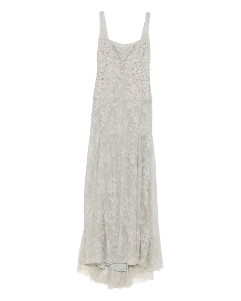 COSTARELLOS Maxikleid mit Spitze - Grau Grau