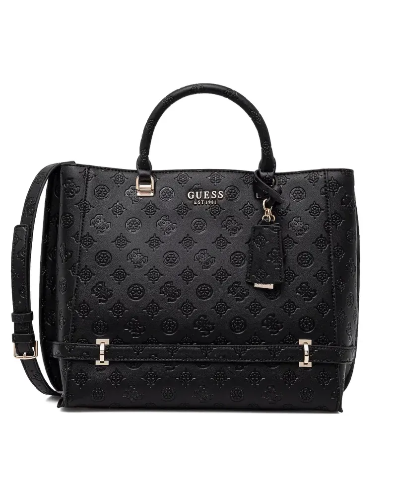 Guess Handtasche mit Logo-Prägung - Schwarz Schwarz