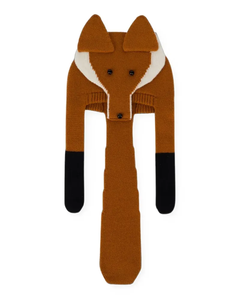 Moschino Woll-Beanie mit Fuchs - Braun Braun