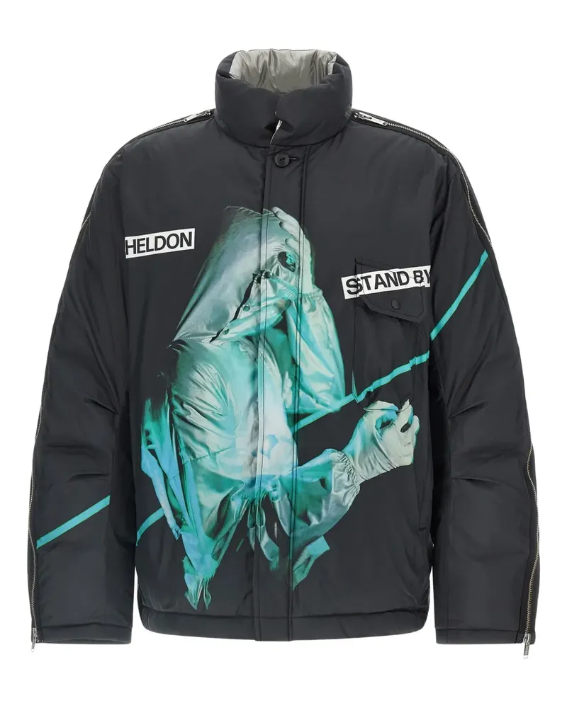 Undercover Wattierte Jacke mit Reißverschluss - Schwarz Schwarz