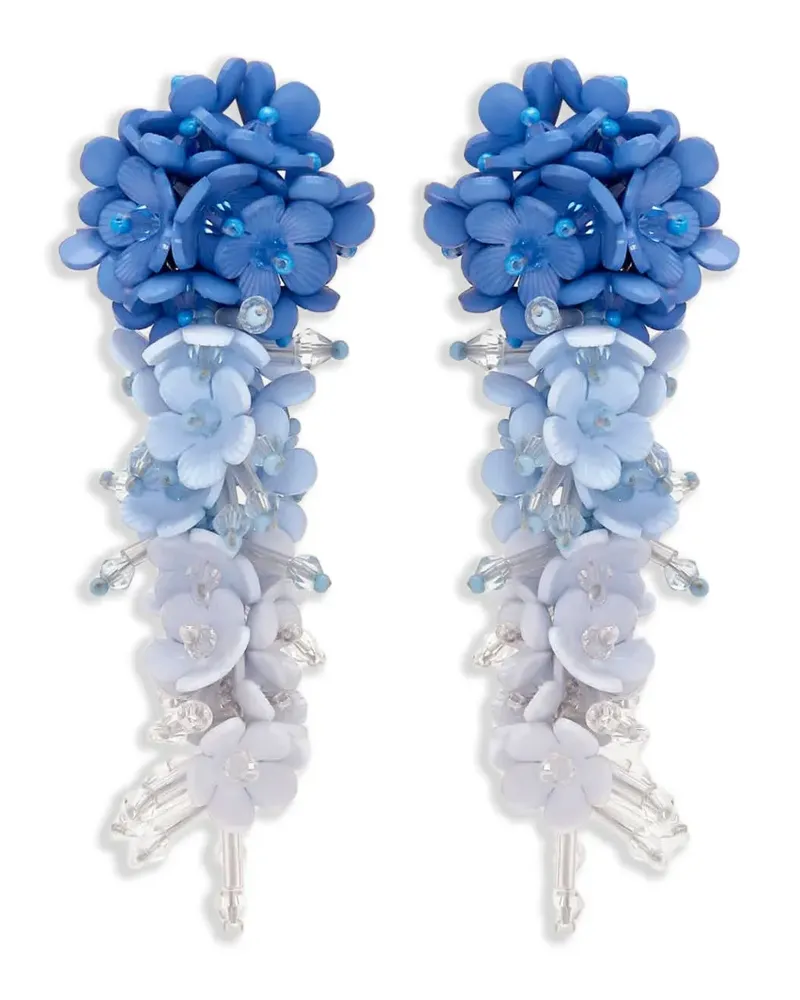 Oscar de la Renta Ring mit Blumendetail - Blau Blau