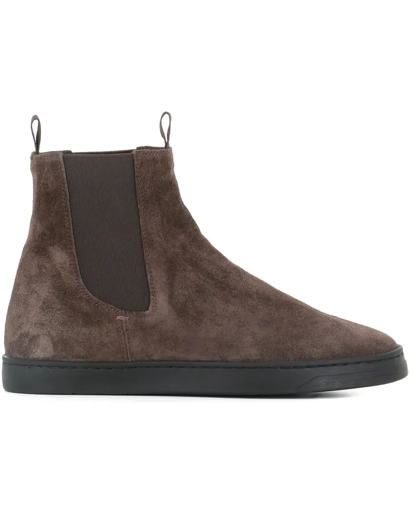 Officine Creative Italia suede pull-tab chelsea boots - Braun Braun