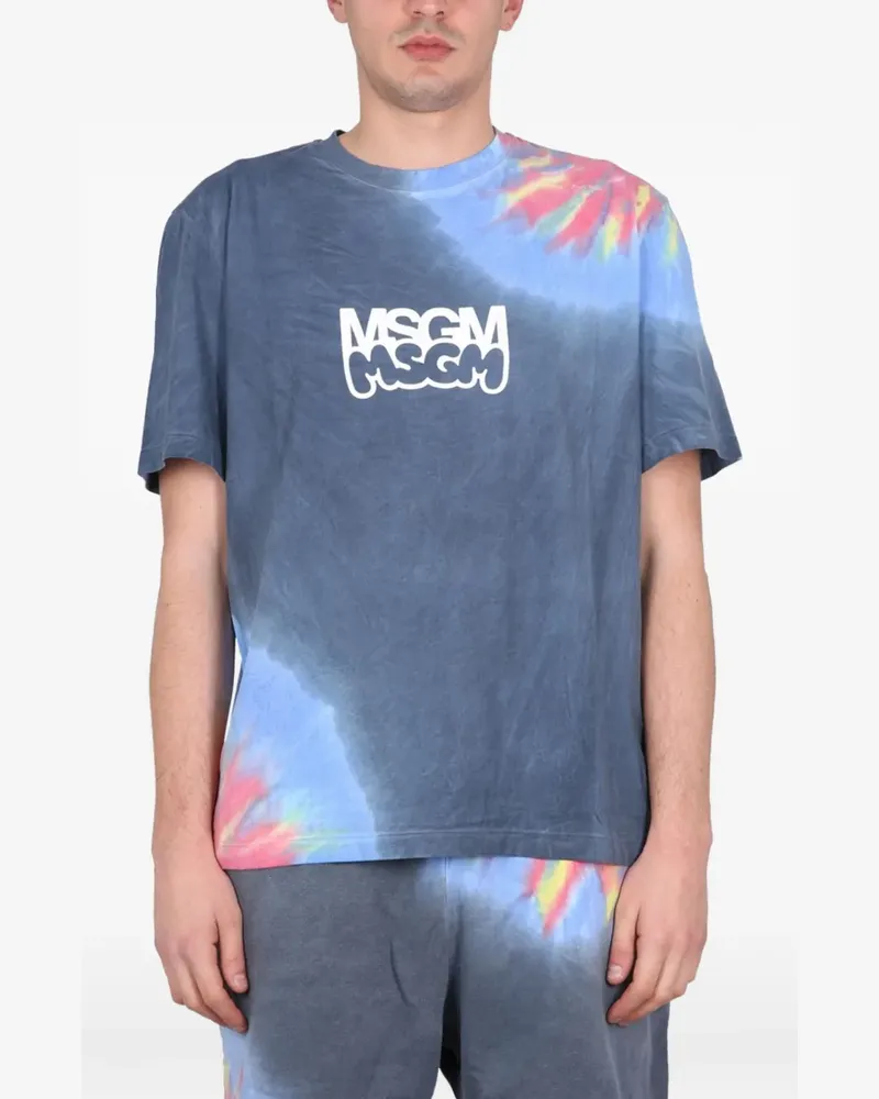 MSGM x Burro Studio tie-dye T-shirt - Blau Blau