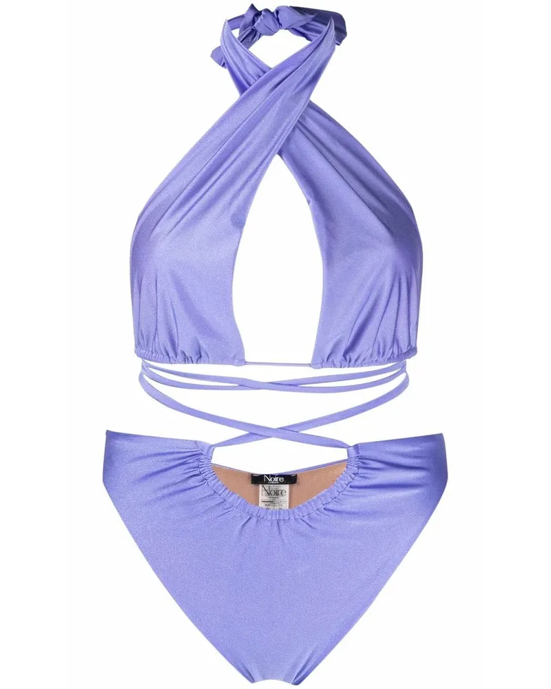 Noire Swimwear Neckholder-Badeanzug - Blau Blau