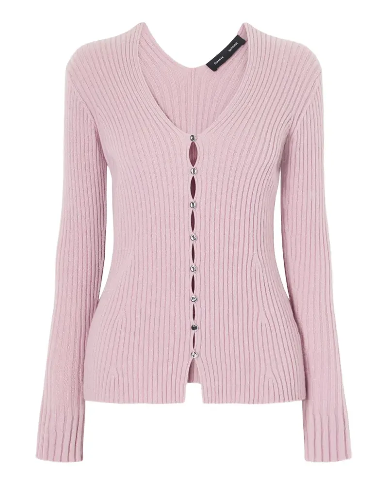 Proenza Schouler Gerippter Valeria Cardigan - Rosa Rosa