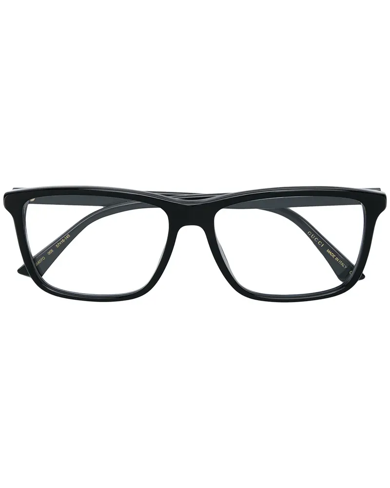 Gucci Eckige Brille - Schwarz Schwarz