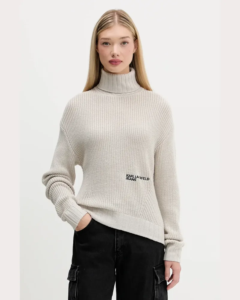 Karl Lagerfeld Rollkragenpullover mit Logo - Nude Nude