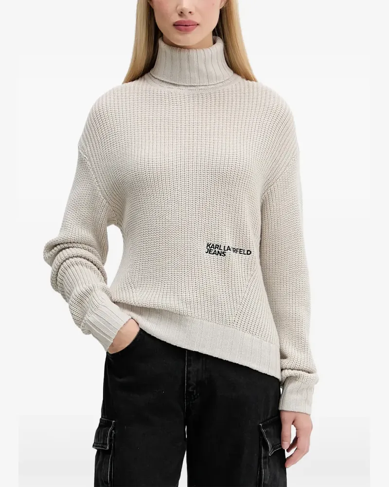 Karl Lagerfeld Rollkragenpullover mit Logo - Nude Nude