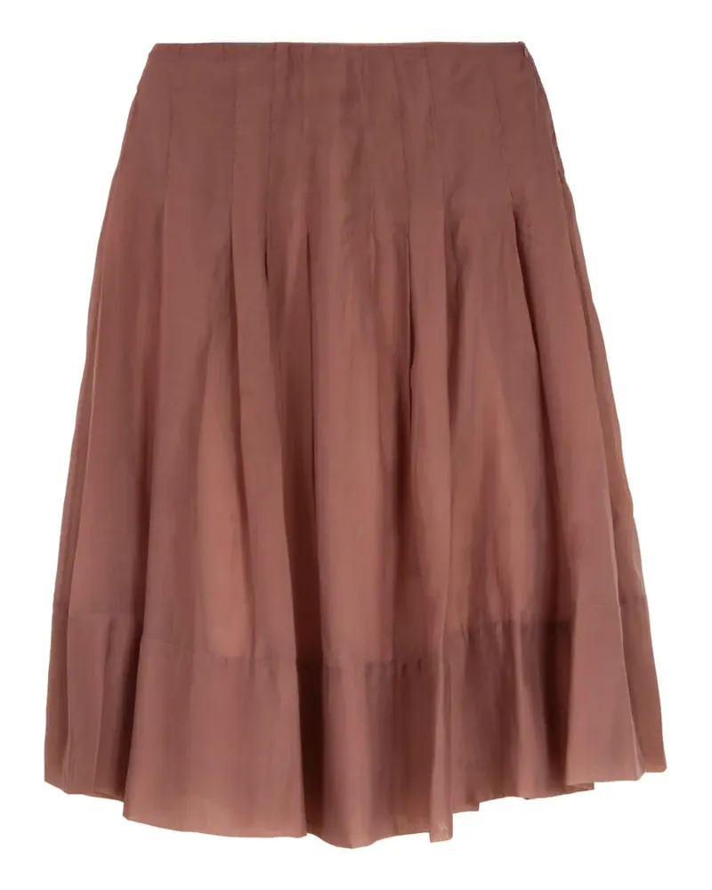 ISOLDA Horizonte Espelhado Midirock mit Falten - Braun Braun