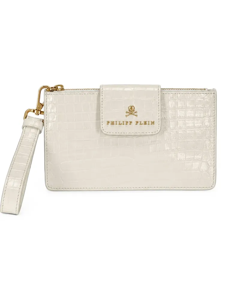 Philipp Plein Clutch mit Kroko-Effekt - Nude Nude