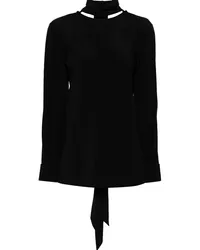 Helmut Lang Seidenbluse mit abnehmbarem Schal Schwarz