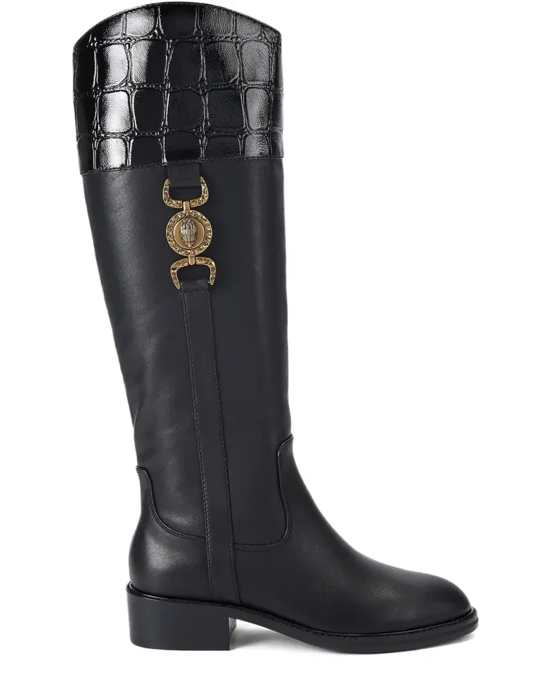 Kurt Geiger Mansion Riding croc-effect medallion boots - Schwarz Schwarz