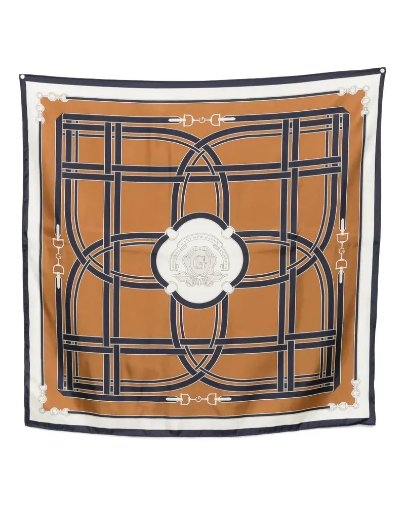 Gant Schal mit Ketten-Print - Braun Braun