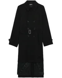 Comme des Garçons Doppelreihiger Mantel im Layering-Look Schwarz